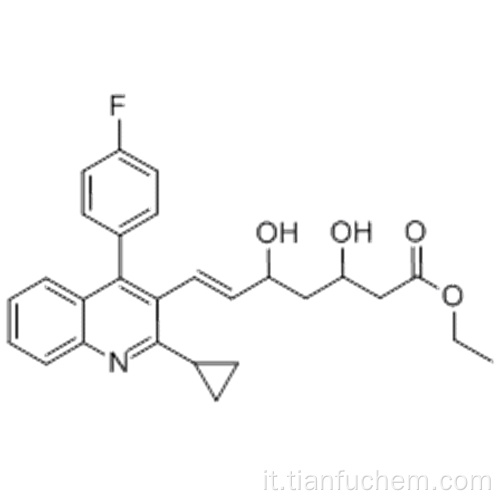 Acido 6-eptenoico, 7- [2-ciclopropil-4- (4-fluorofenil) -3-chinolinil] -3,5-diidrossi-, etilestere, (57187668,3R, 5S) - CAS 172336-32-2